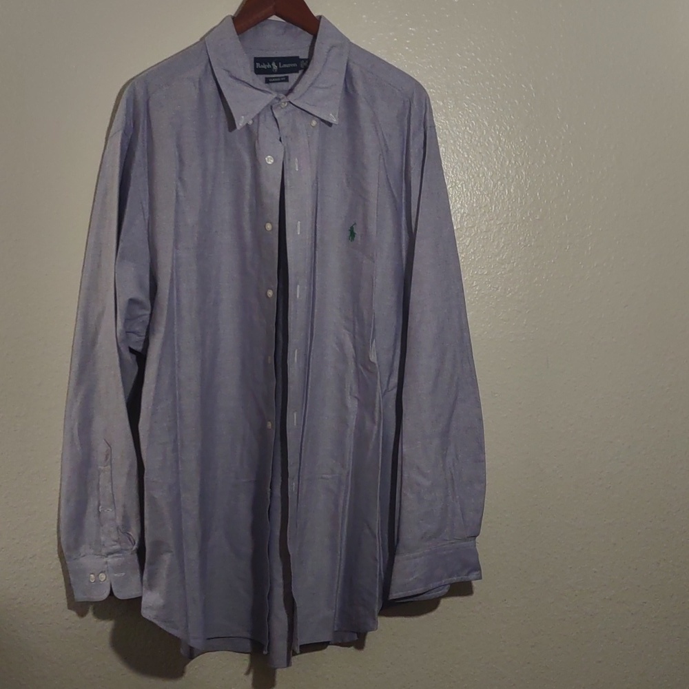 USED RALPH LAUREN CLASSIC FIT LONG SLEEVE BUTTON DOWN SHIRT 18 34/35